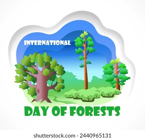 National Holidays. International Day of Forests poster. Vector illustration