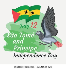 National Holidays. July 12 São Tomé and Príncipe Independence day poster. Vector art illustration    