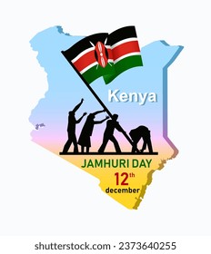 National holidays. Kenya Republic day (Jamhuri day) poster. Vector illustration 