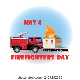 National Holidays. May 4 International Firefighters day poster. Vector illustration