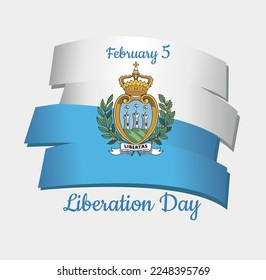 National Holidays. San Marino Liberation Day poster. Vector art illustration