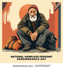 National Homeless Persons’ Remembrance Day. Vector illustration.