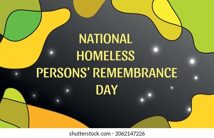 National Homeless Persons’ Remembrance Day.Geometric design suitable for greeting card poster and banner