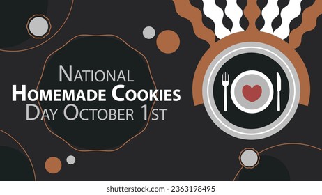 National Homemade Cookies Day vector banner design. Happy National Homemade Cookies Day modern minimal graphic poster illustration.