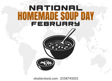 NATIONAL HOMEMADE SOUP DAY Vector Illustration background on february