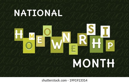 National Homeownership Month. Geometric design suitable for greeting card poster and banner