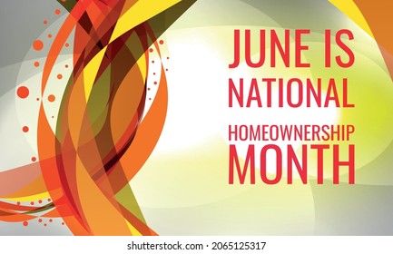 National Homeownership Month. Geometric design suitable for greeting card poster and banner