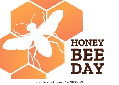 National Honey Bee Day. August 15. Holiday concept. Template for background, banner, card, poster with text inscription. Vector EPS10 illustration