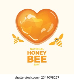 National Honey Bee Day vector illustration. Honey heart shape icon vector. Bee simple icon. Important day