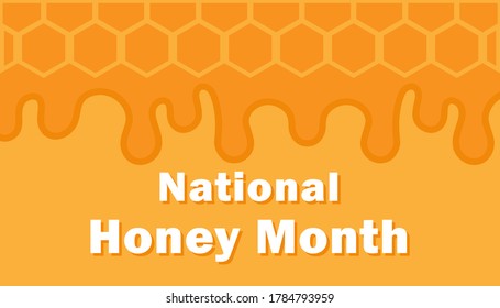 National Honey Month is traditionally celebrated by beekeepers in August with a sale of honey sweets and wax products. All elements are isolated.