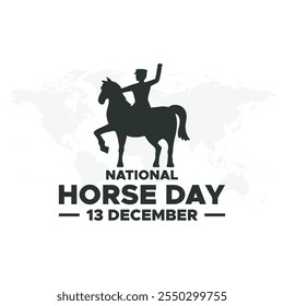 National Horse Day 13 December, vector graphic of National Horse Day good for national National Horse Day celebration. flat design. flyer design.flat illustration. 