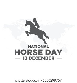 National Horse Day 13 December, vector graphic of National Horse Day good for national National Horse Day celebration. flat design. flyer design.flat illustration. 