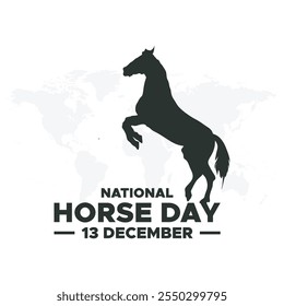 National Horse Day 13 December, vector graphic of National Horse Day good for national National Horse Day celebration. flat design. flyer design.flat illustration. 