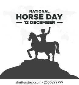 National Horse Day 13 December, vector graphic of National Horse Day good for national National Horse Day celebration. flat design. flyer design.flat illustration. 
