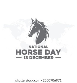 Dia Nacional do Cavalo 13 de dezembro, gráfico vetorial do Dia Nacional do Cavalo bom para a celebração nacional do Dia Nacional do Cavalo. design plano. design do folheto. ilustração plana. 