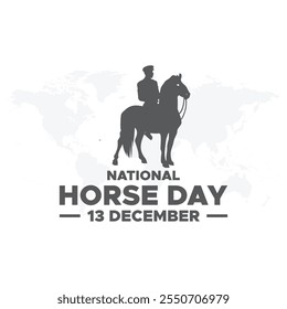 National Horse Day 13 December, vector graphic of National Horse Day good for national National Horse Day celebration. flat design. flyer design.flat illustration. 