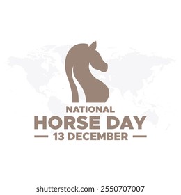 National Horse Day 13 December, vector graphic of National Horse Day good for national National Horse Day celebration. flat design. flyer design.flat illustration. 