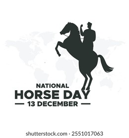 National Horse Day 13 December, vector graphic of National Horse Day good for national National Horse Day celebration. flat design. flyer design.flat illustration. 