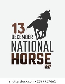 National horse Day December 13, Horse Day