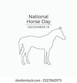 Modelo de design de vetor de dia de cavalo nacional bom para o uso de celebração. Projeto do Dia Nacional do Cavalo. desenho em linha contínua. eps 10.