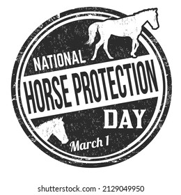 National Horse Protection Day Grunge Rubber Stamp On White Background, Vector Illustration