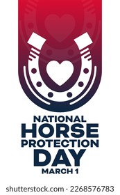 National Horse Protection Day. March 1. Vector illustration. Holiday poster
