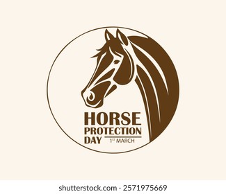 National Horse Protection Day. March 1. Vector illustration. Holiday poster, banner, card, postcard, poster, background design.