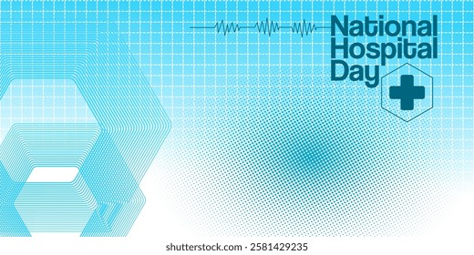 National Hospital day. Template for background, banner, card, poster, website with text inscription. Vector EPS