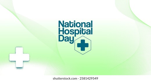 National Hospital day. Template for background, banner, card, poster, website with text inscription. Vector EPS