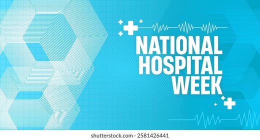 National Hospital Week. Template for background, banner, card, poster, website with text inscription. Vector EPS
