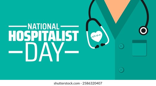 National Hospitalist Day background banner or poster design template. observed every year in March. Holiday concept. Use to any Template, card, poster, placard, template.