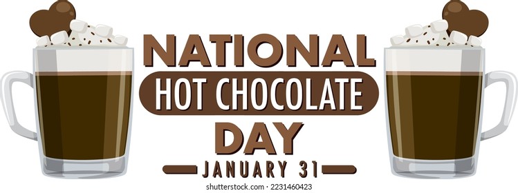 National Hot Chocolate Day Banner Design illustration