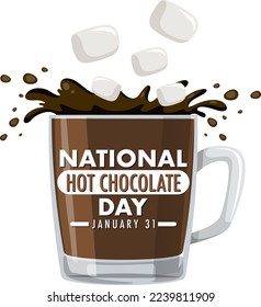 National Hot Chocolate Day Banner Design illustration