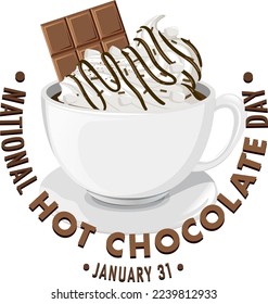 National Hot Chocolate Day Banner Design illustration