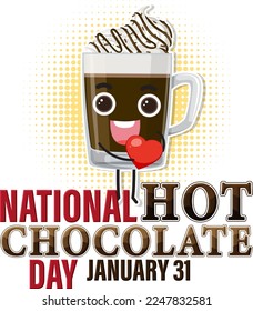 National Hot Chocolate Day Banner Design illustration