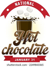 National Hot Chocolate Day Banner Design illustration