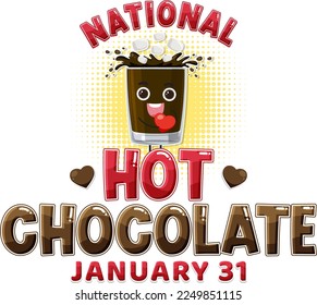 National Hot Chocolate Day Banner Design illustration