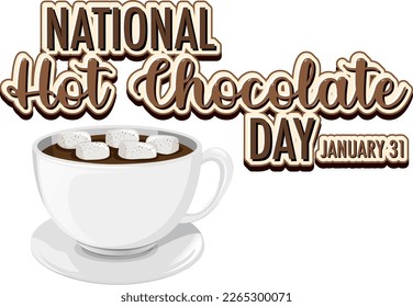 National Hot Chocolate Day Banner Design illustration