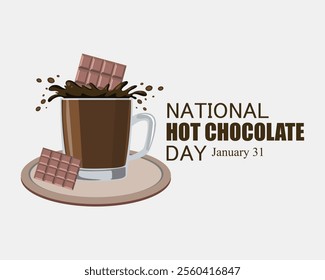 National Hot Chocolate Day Banner, poster, card, background Design illustration