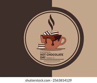 National Hot Chocolate Day Banner, poster, card, background Design illustration.