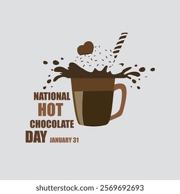 National Hot Chocolate Day Banner Design illustration