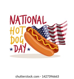 National Hot dog Day. American national holiday. 