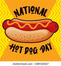 National Hot Dog Day Holiday Banner Stock Vector (Royalty Free ...