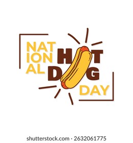 National Hot Dog Day letter design template background vector illustration