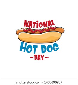 National Hot Dog Day Poster Funny Stock Vector (Royalty Free ...