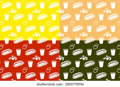 National Hot Dog Day in the United States. A traditional American dish. Patterns