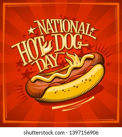 National Hot Dog Day Vector Banner Stock Vector (Royalty Free ...