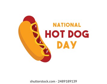 National Hot Dog Day. White background. Flat design vector. Eps 10.