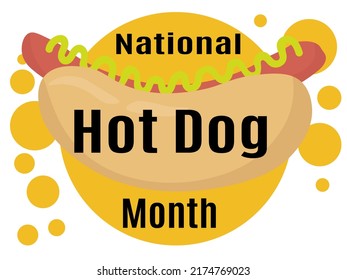 National Hot Dog Month, idea for poster, banner, flyer or postcard vector illustration