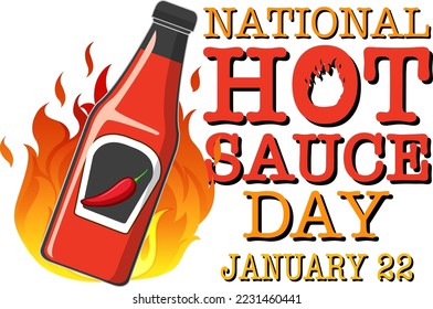 National Hot Sauce Day Banner Design illustration